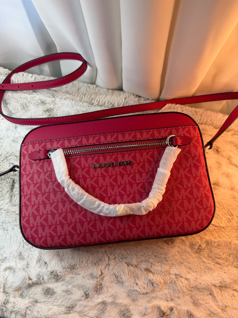 Michael Kors Pink-Red Signature Crossbody Bag